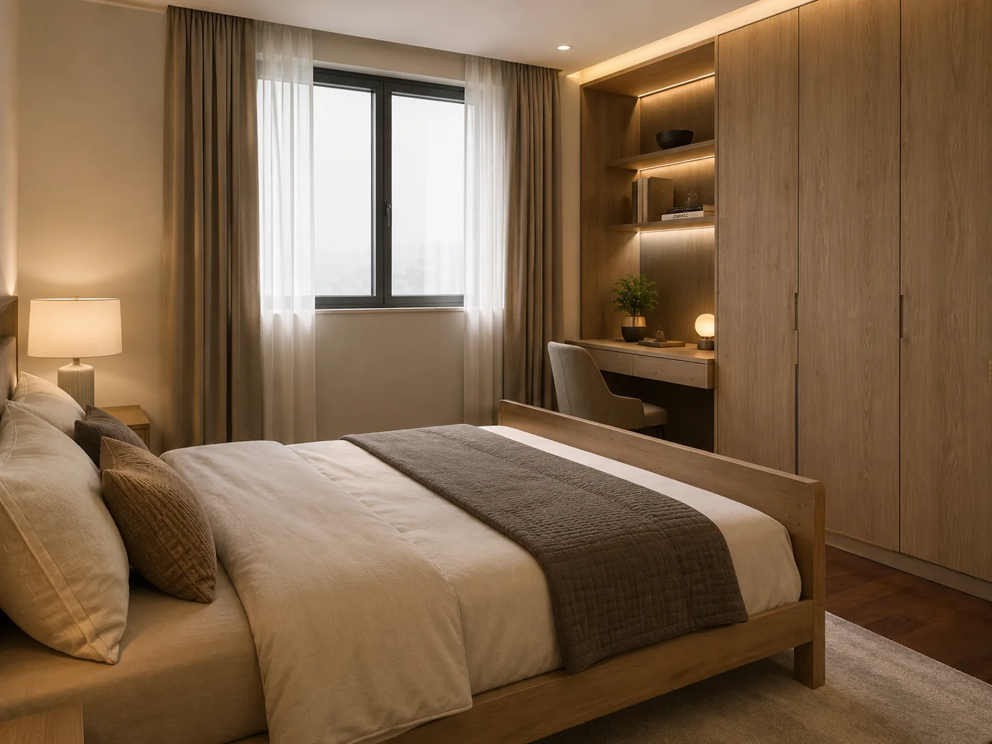 Schlafzimmer mit Einbauschrank