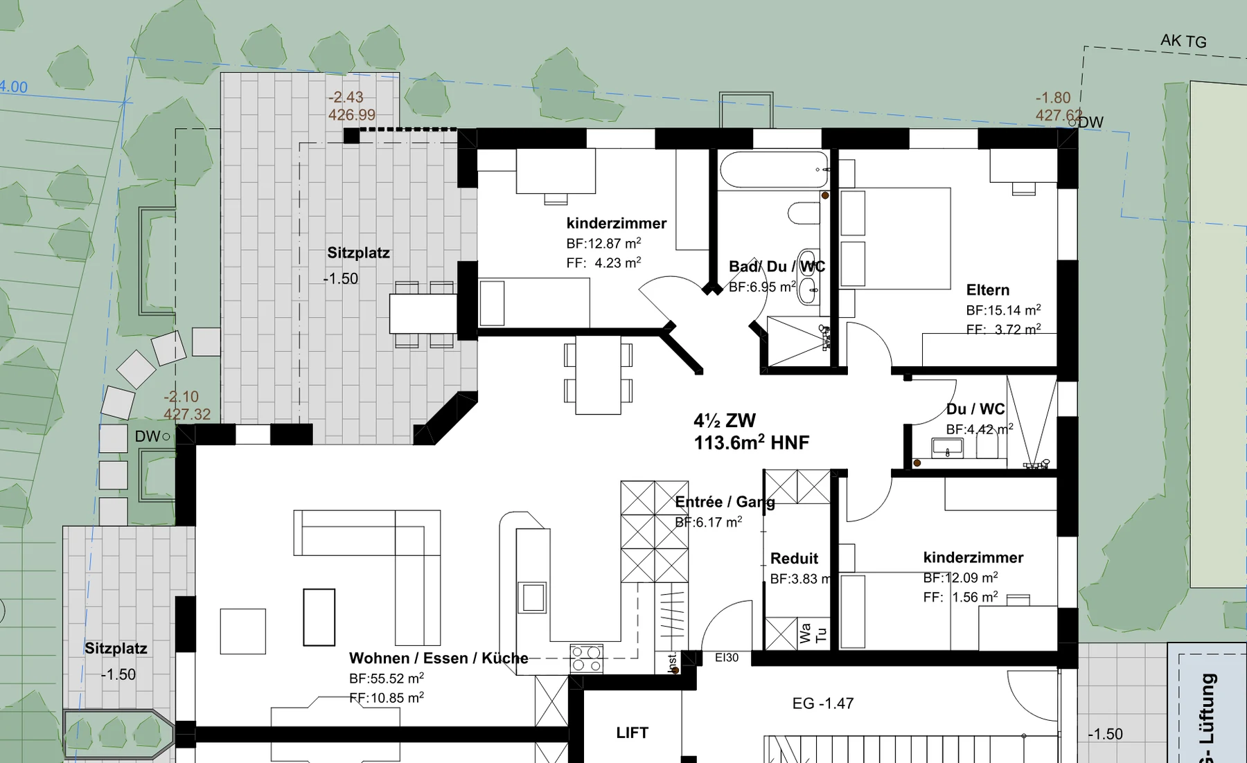 Grundriss Erdgeschoss, Blatt N1