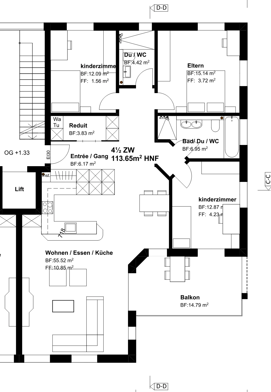 Grundriss Obergeschoss, Blatt N4